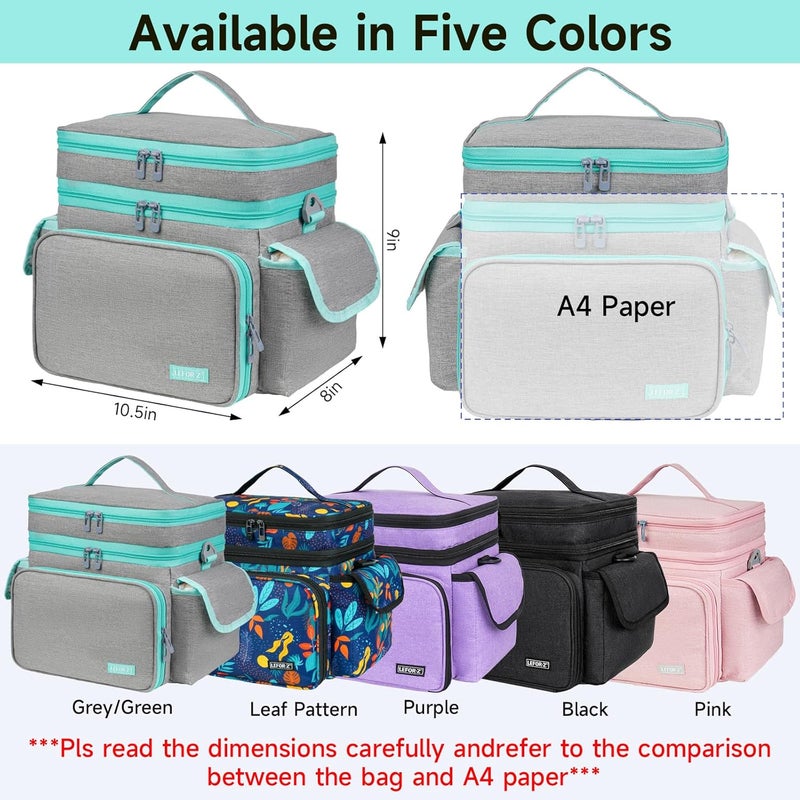 LEFORZ Sewing Supplies Organizer,Double-Layer Sewing Accessories Storage Bag,Protable Travel Sewing Box Sewing Basket for Sewing Tools,Grey(Bag Only) - Image 2